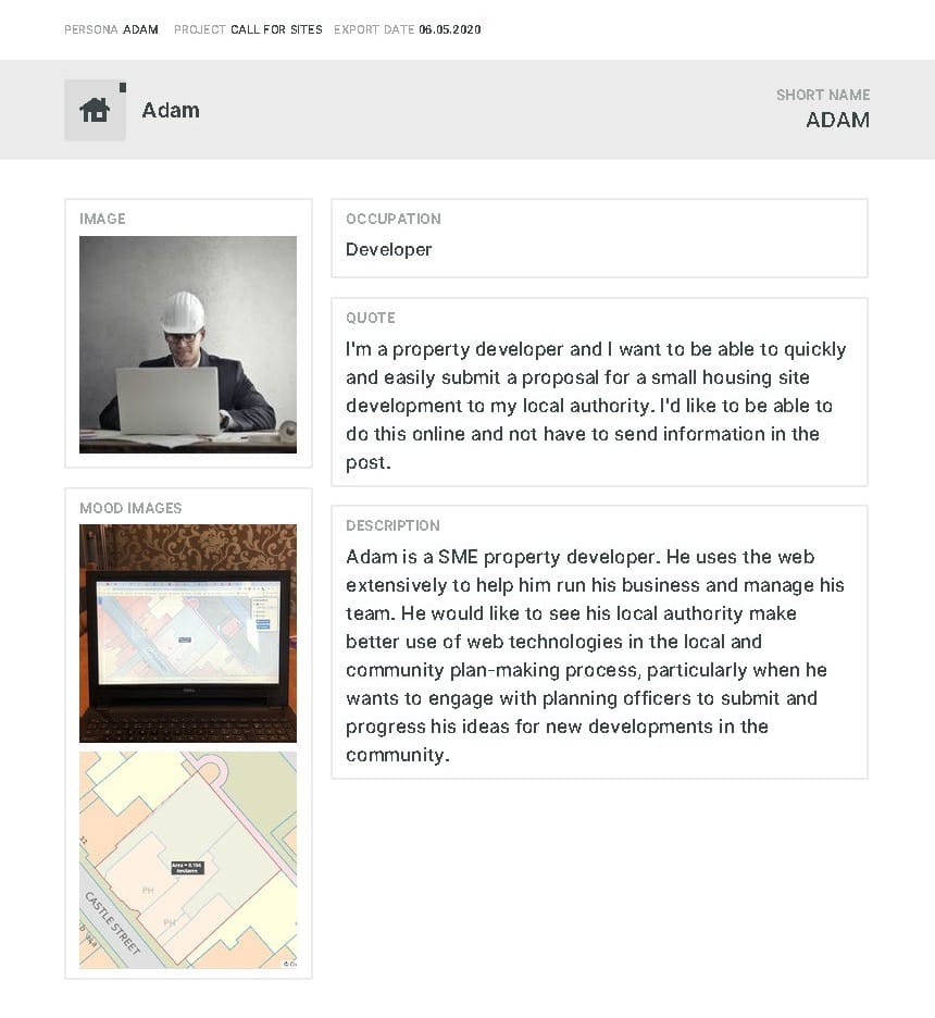 Developer's call-for-sites user journey
